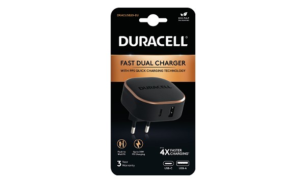 Duracell 30W USB-A + USB-C PPS-lader