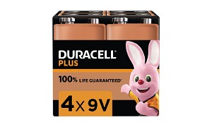 Duracell Plus Power 9v Pakke med 4
