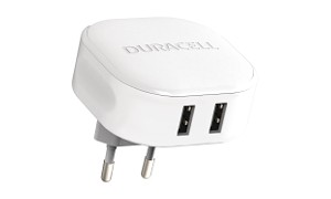 Duracell 2x2.4A USB telefon-/nettbrettlader